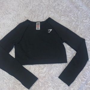 Gymshark Black Long-Sleeve Crop Top